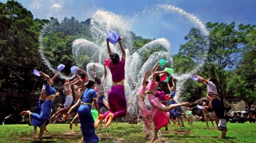 Water splashing festival of Dai ethnic group in China
