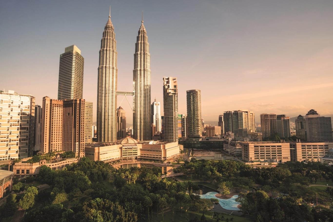 The famous landmarks in Kuala Lumpur, Malaysia